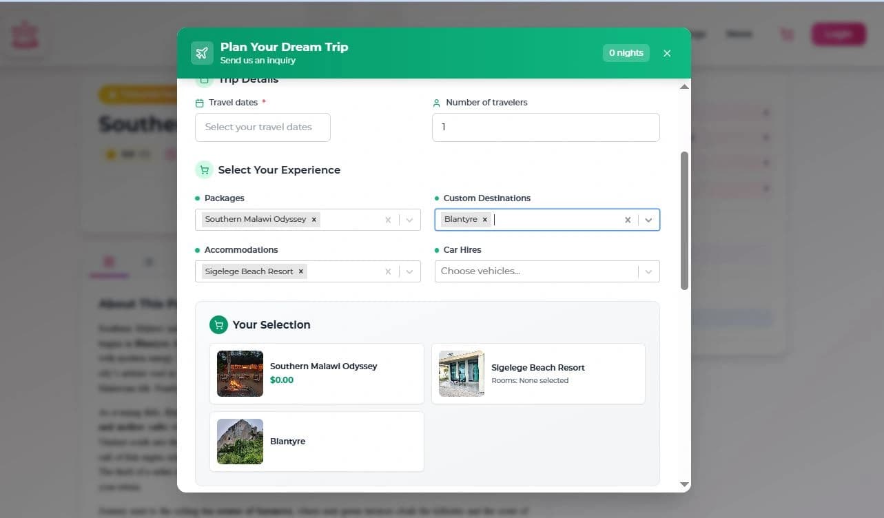 Booking flow – Mobile + Tablet