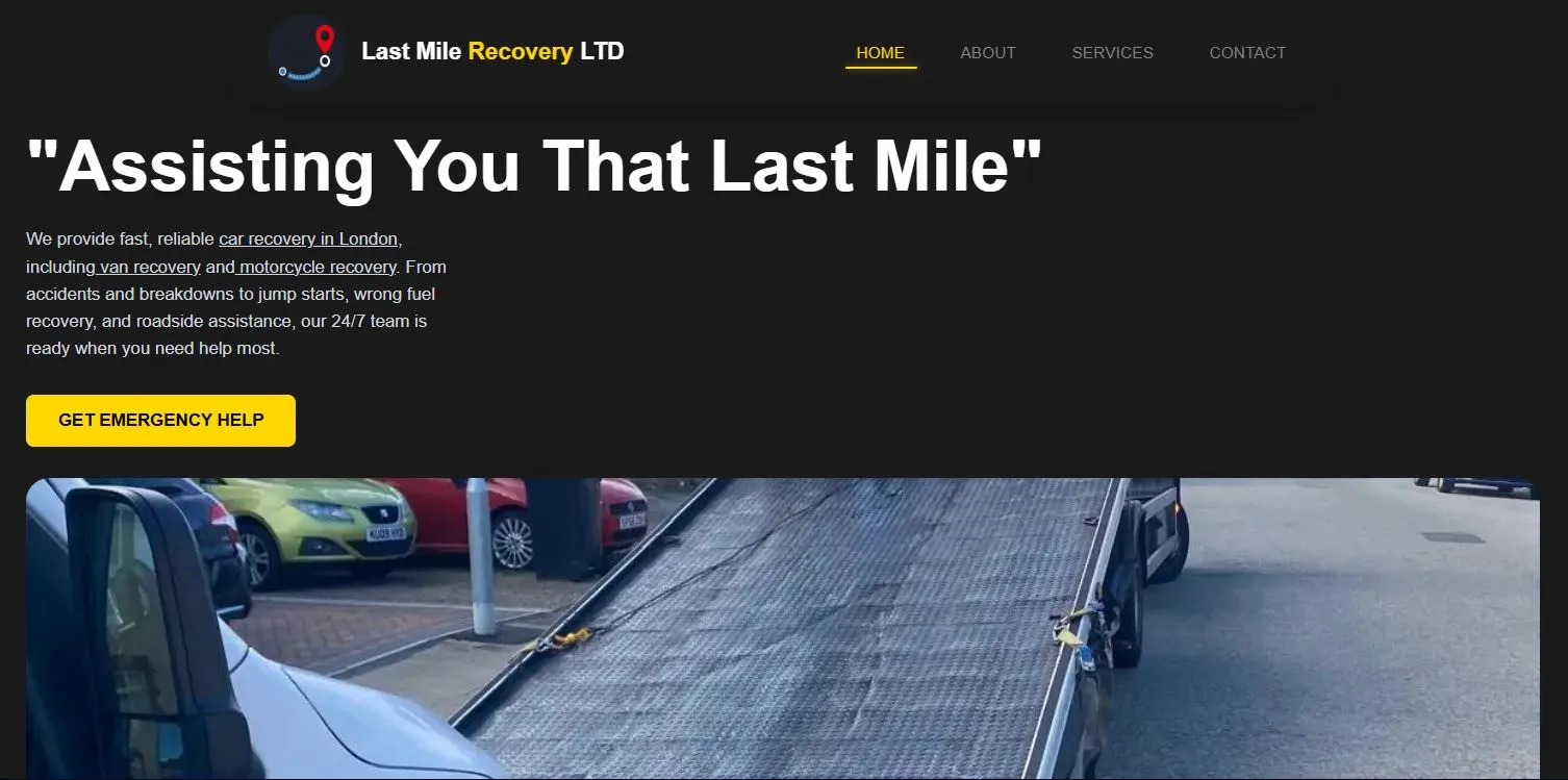 Homepage – laptop view