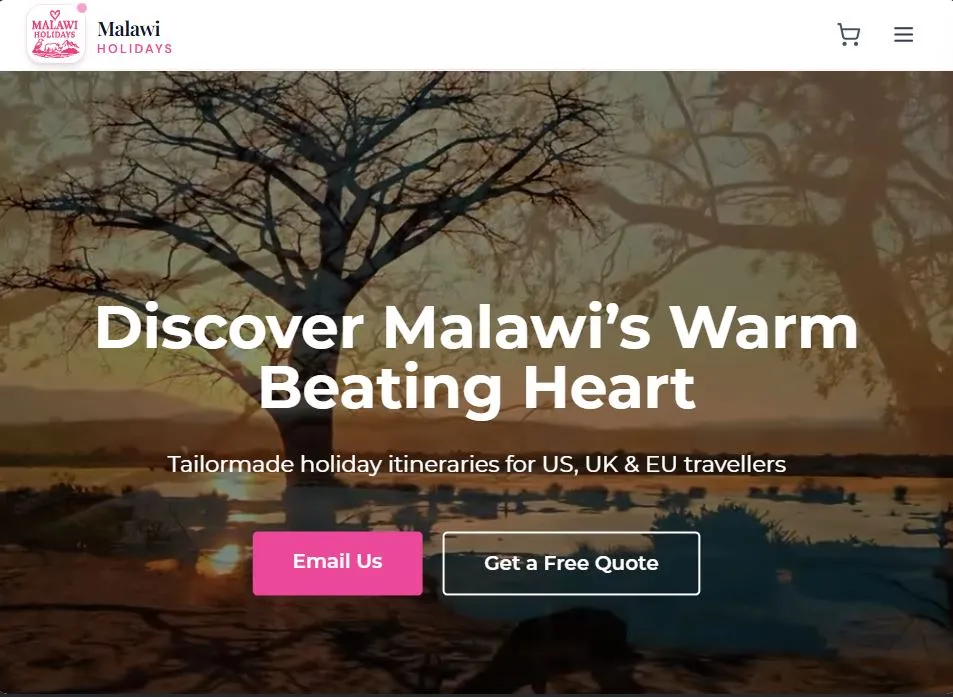 Homepage – Tablet view